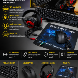 Combo GAMER 4 en 1