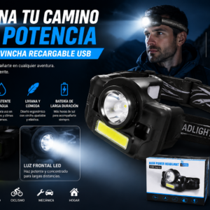 Linterna vincha (usb)