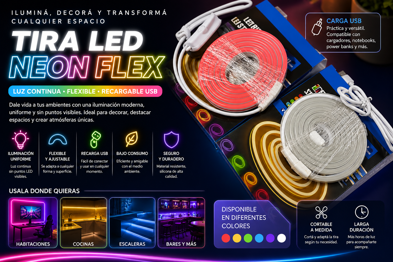 Tiras NEON 1mt